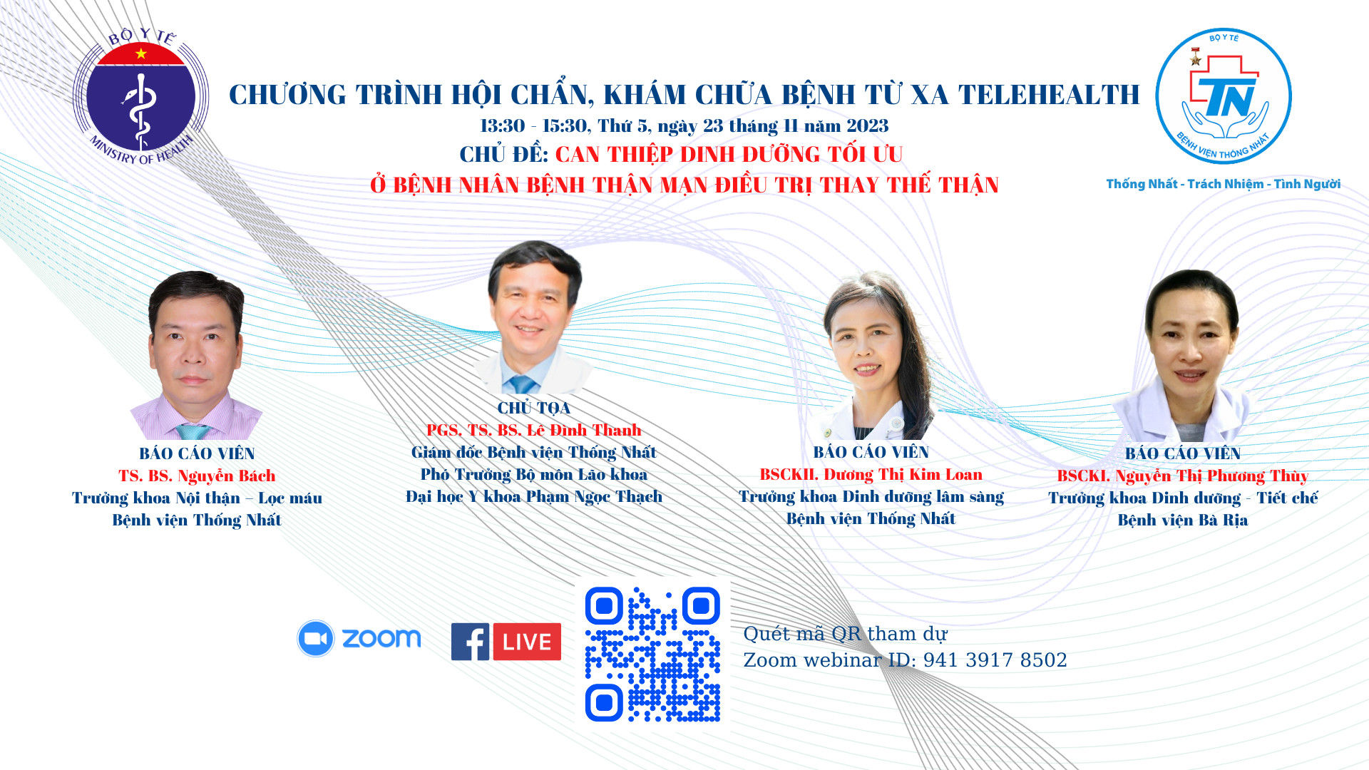 Chủ đề: “Can thiệp dinh dưỡng tối ưu ở bệnh nhân bệnh thận mạn điều trị thay thế thận” 